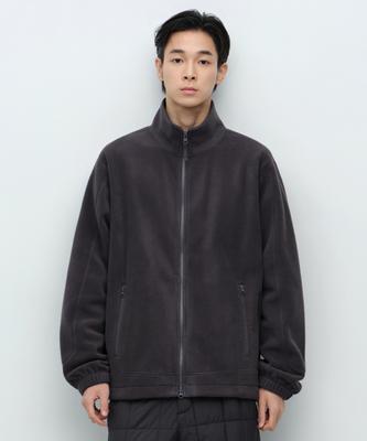 Essential Polar Fleece High-Neck Jacket [Dark Grey]