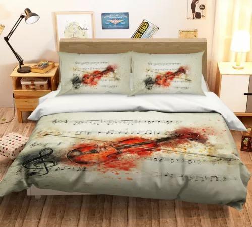 Comforter Violin Bedding Set Decoration Gift Suitable For Children Boys Girls And Adults Warm Soft Comfortable And Breathable
