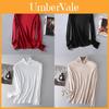 Silk Long Sleeve T Shirt For Women With High Neck And Breathable Fabric For Office Wear