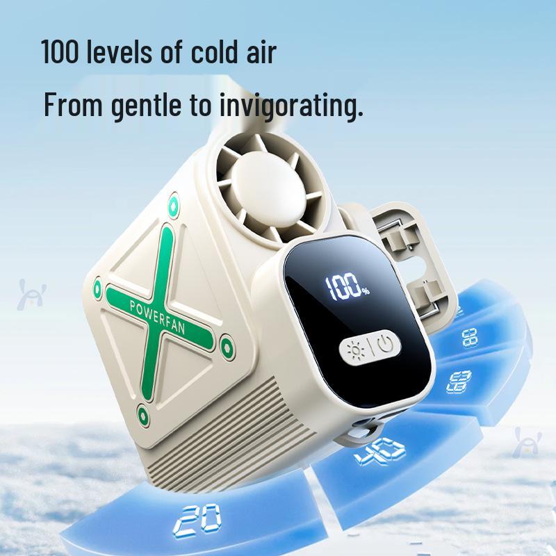 Multi-Functional Clip-On Fan: Waist, Umbrella & Bag Compatible for Outdoor, Construction, Cycling, and Cars.