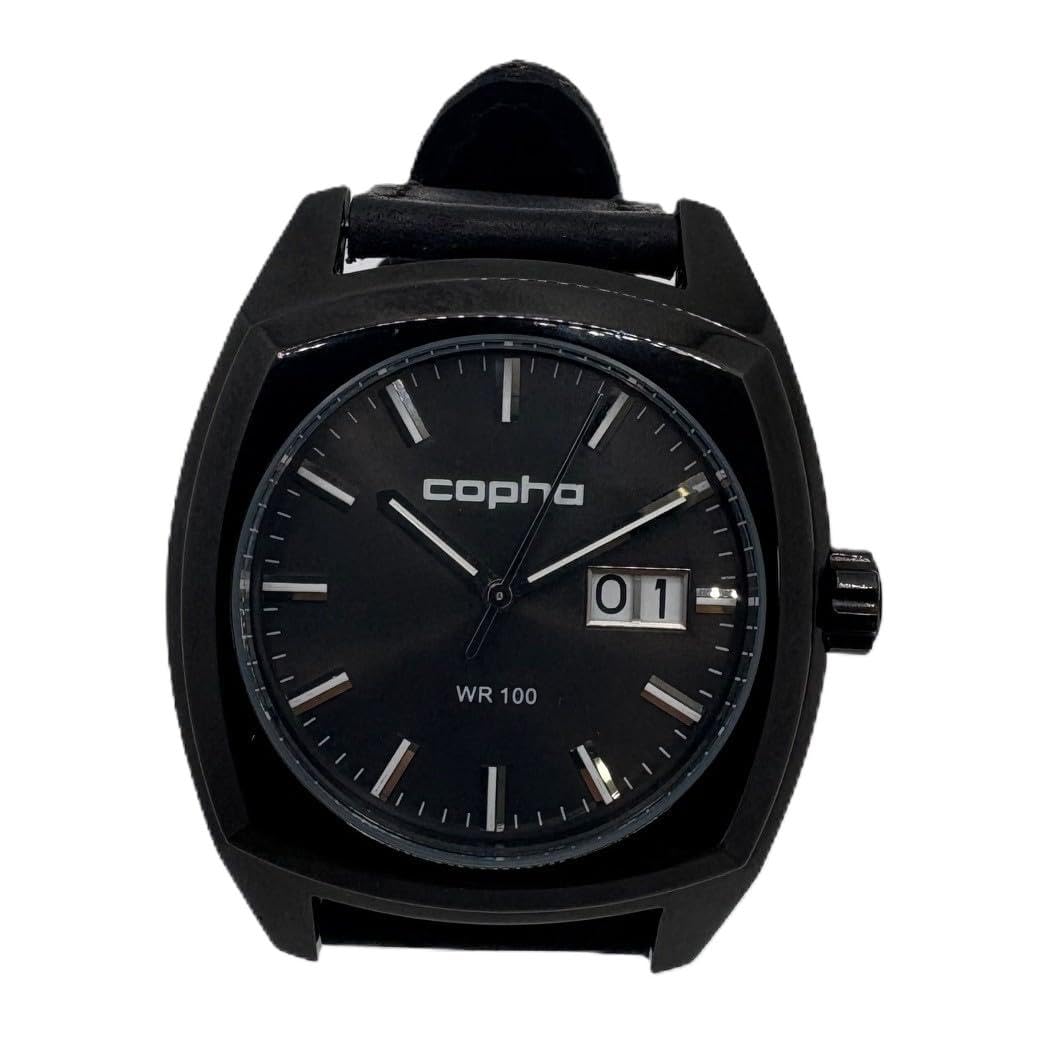 COPHA XL Квадратный Дизайн Ограниченная Серия Итальянское Ретро Платье Простое и Для Свиданий Высоко Читаемые Аналоговые Кварцевые Стильные Черный Кожаный Ремешок Мужские Часы, Издание,