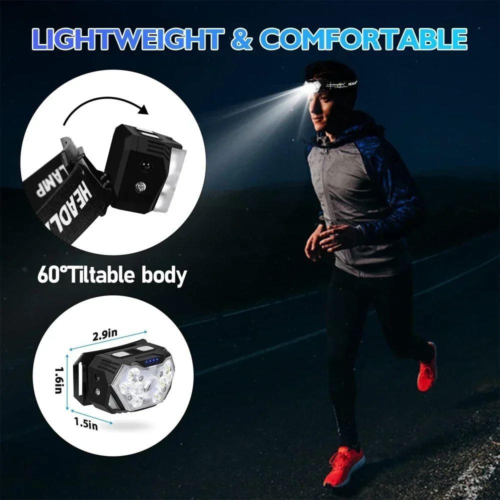 9 Led Strong Light Headlamp Portable Fishing Camping Outdoor Head Lamp Work Flashlight Camping Tools for Outdoor Fishing