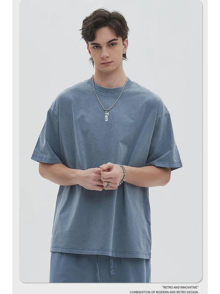 ARTIE Unisex 2025 Sommerkollektion: Gewaschene & Distressed Gefärbte Weiße Shorts & Kurzarm-Anzug