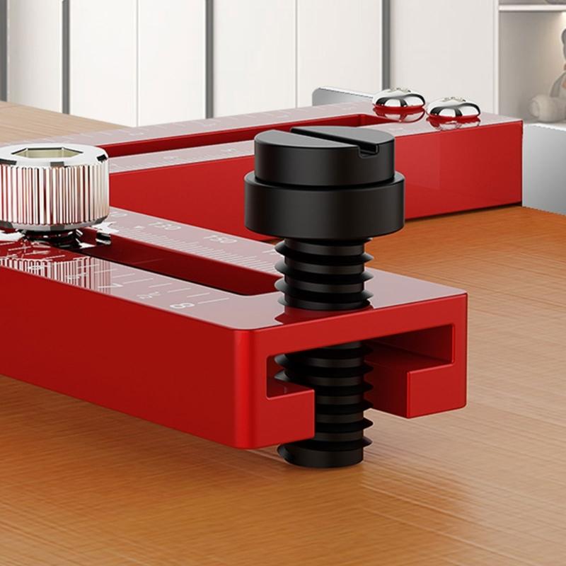 Woodwork Drill Locators Tool, Adjustable Positioning Ruler for Cabinet Drawer Installation Accurate Hole Placement Guide