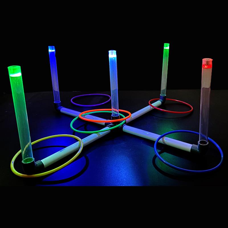 

Светящиеся игрушки в виде подковы для улицы, интерактивные светодиодные игрушки для метания колец для родителей и детей