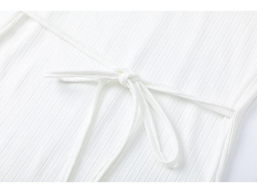 2025 Spring/Summer Women's Slimming Round Neck Rib Knit Maxi Dress