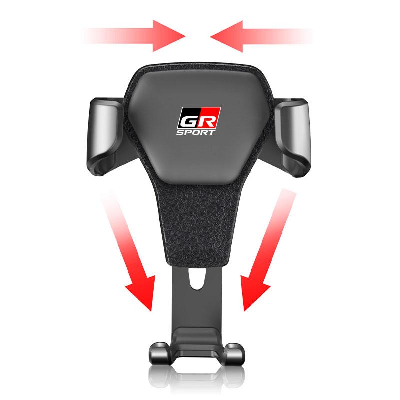 GR Gazoo Racing Car Phone Holder Air Vent Clip Mount Mobile GPS Cell Phone Stand For Toyota Rav4 GR TRD Avalon Land Cruiser Camry