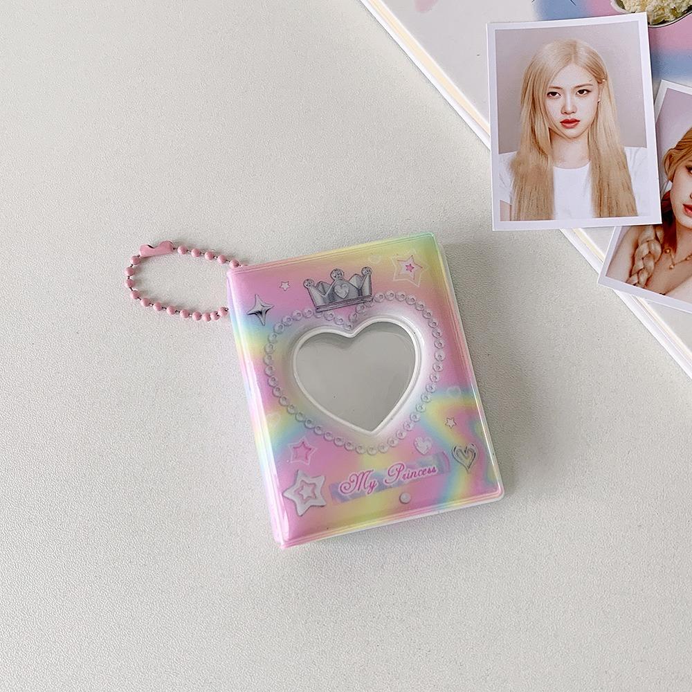 

New 16 Pockets Photo Album Mini Heart Hollow Photo Holder Idol Photocards Holder