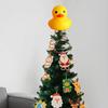 Christmas Duck Tree Topper Yellow Duck Figurine with Spring Xmas Tree Top Decoration for Indoor Outdoor Holiday Party Decor