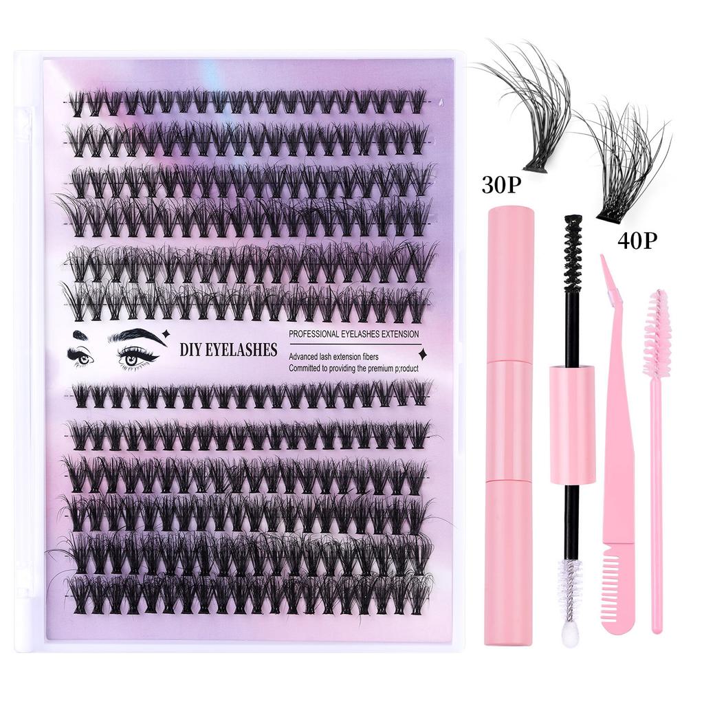 Diy Segmented Fried Hair Single Cluster False Eyelashes 12 Rows Large Capacity Daily Makeup