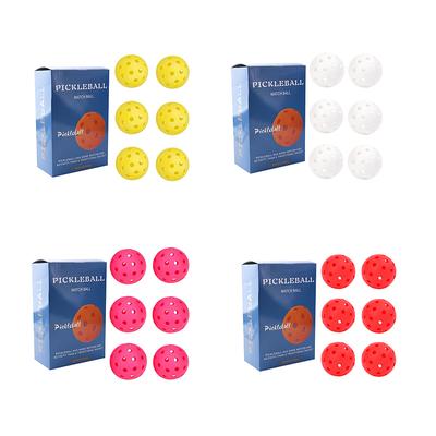 6Pcs Pickleball 40 Holes 74Mm Colorful Pickleballs Durable Training Entertainment Paddle Ball For Competition Practice Supplies