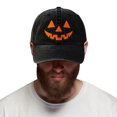 Halloween Ghost Hat for Women Men Halloween Pumpkin Embroidery Baseball Cap for Fishing Camping Picnic Beach Family Outings