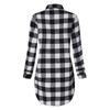 Women Blouses Tops Plaid Long Sleeve Collar Neck Casual Button Down Dress