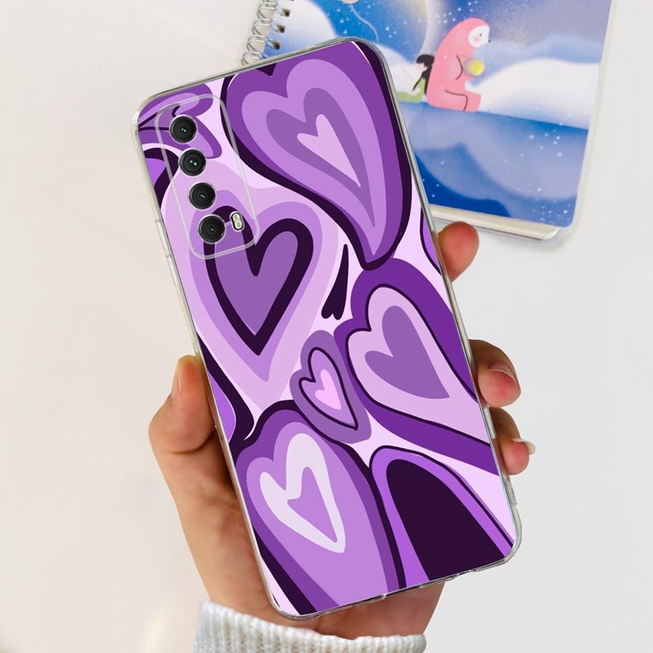 For Huawei P Smart 2021 Case PPA-LX1 PPA-LX2 New Fashion Painted Cover Soft TPU Phone Case For Huawei Y7a Psmart 2021 Coque Capa