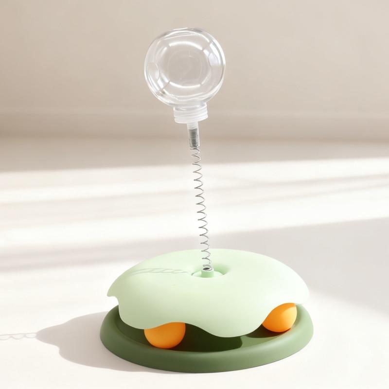 Haustierspielzeug, Katzenkarussell, Katzen-Katzenspielzeug, Selbstunterhaltung und Langeweile, Katzenspielzeug, Feder-Leckball, Katzenzubehör