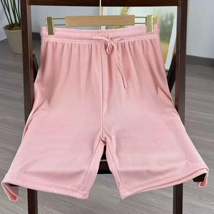 GMXIA Plus Size Women's Shorts Quarter Pants Women's High-waisted Ice Silk Pants Loose Women's Summer Casual Straight Leg Shorts