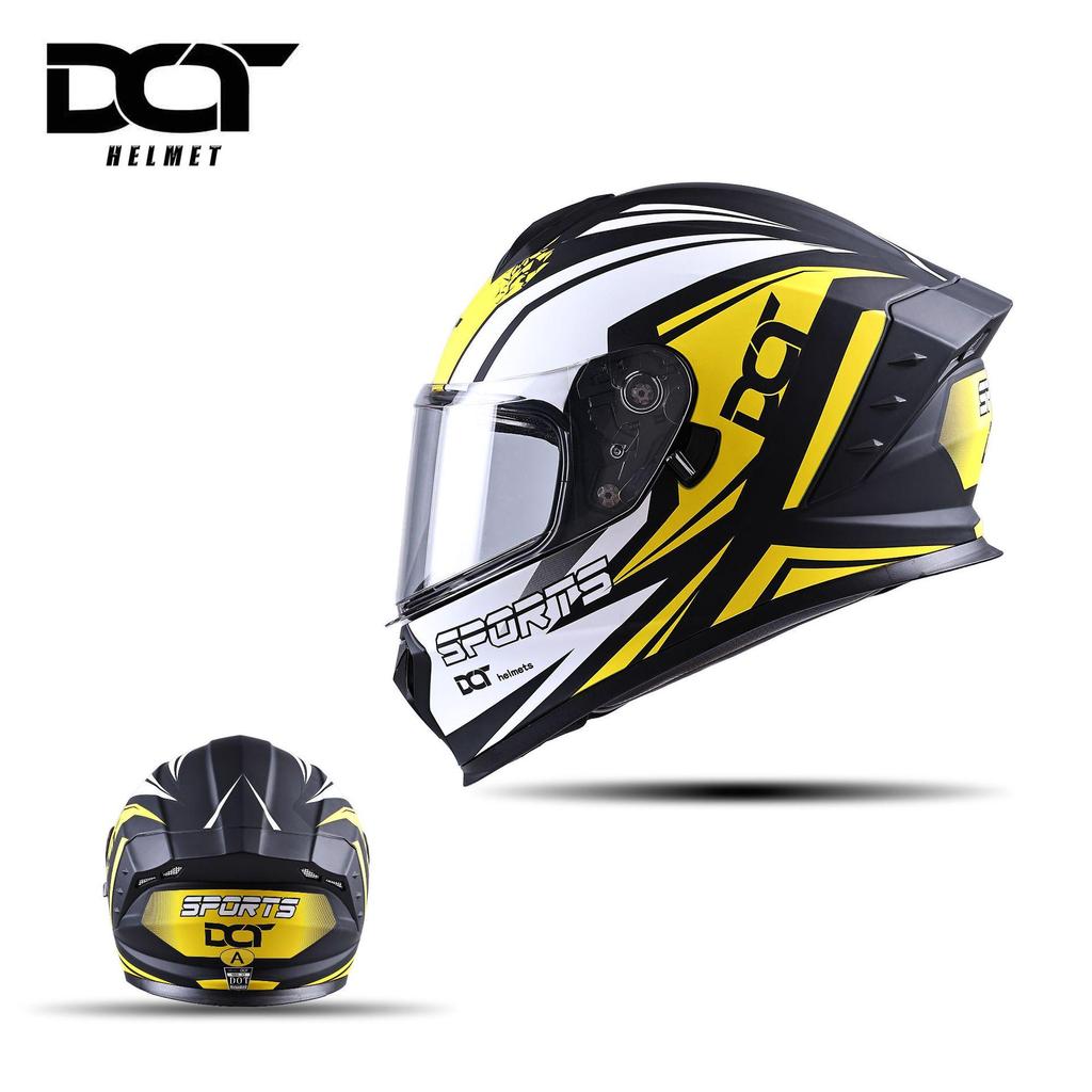 In-Stock Full-Face Double Lens Motorcycle Helmet - Retro Design for Men & Women, Ideal for Street Bikes & Scooters