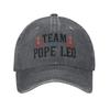 Soft Team Pope Leo Xiv Baseball Cap Unstructured Unisex Distressed Washed Headwear Cardinal Robert Prevost Golf Adjustable Hat