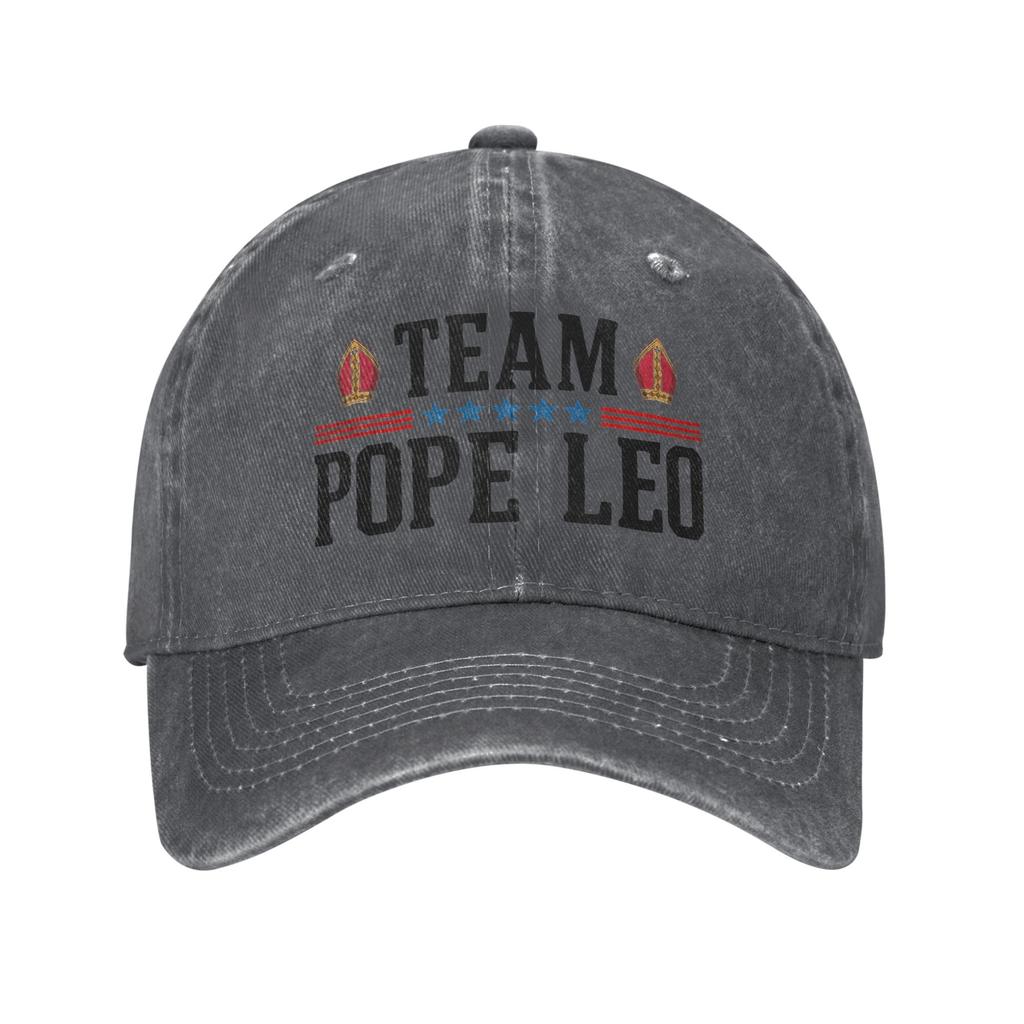 Soft Team Pope Leo Xiv Baseball Cap Unstructured Unisex Distressed Washed Headwear Cardinal Robert Prevost Golf Adjustable Hat