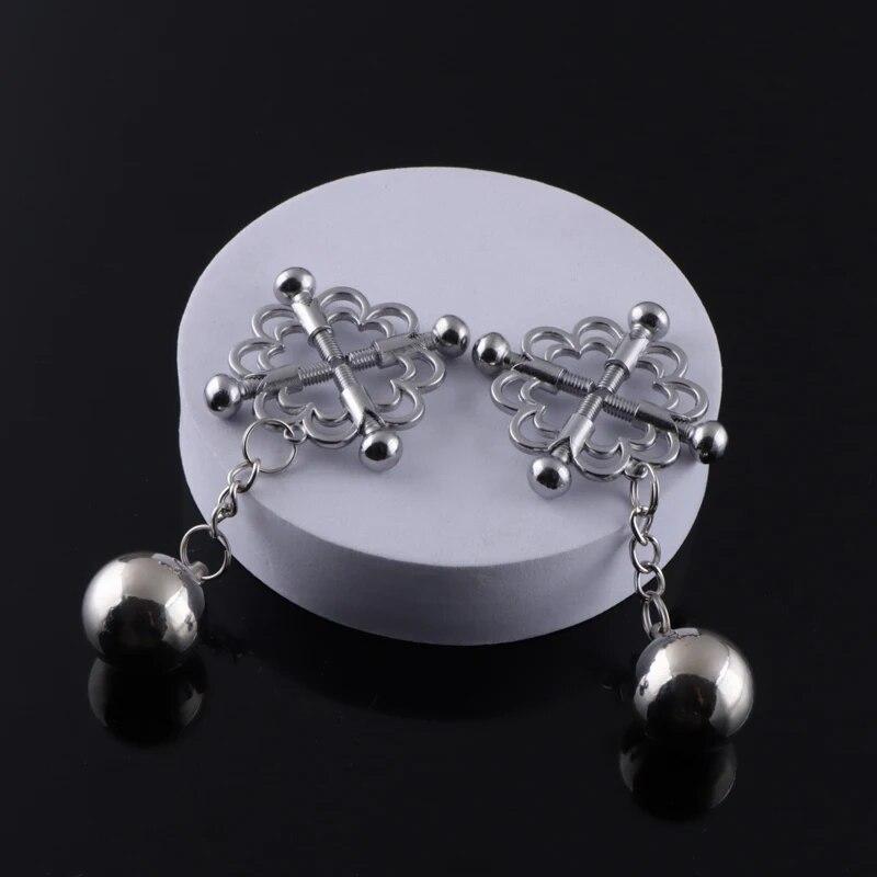 Breast Cherry Blossom Clip Metal Bondage Nipple Clamps Balls Nipple Clips Breast Clamps Slave BDSM Women Toys Adult Sex Game 18+