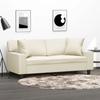 VidaXL 2-seater Sofa with Cream Pillows 140 Cm Faux Leather, Sofa, Loveseat, Living Room Sofa, Sofas, Upholstered Sofa, 3200867