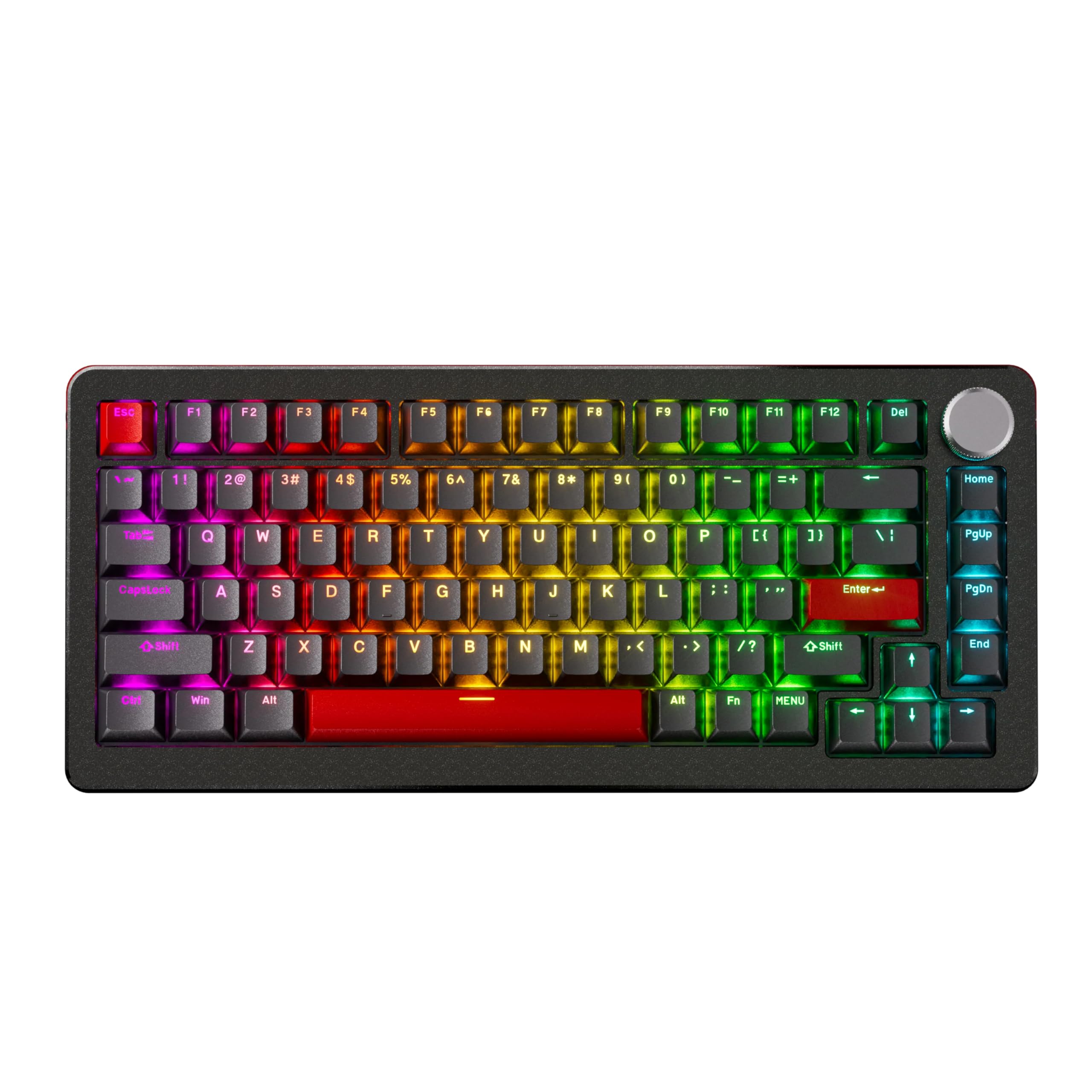 

DrunkDeer A75 Pro Rapid Trigger Quiet Magnetic Switch Mechanical Gaming Keyboard with Knobs 82 Keys Adjustable Actuation RGB PBT Keycaps OEM Profile