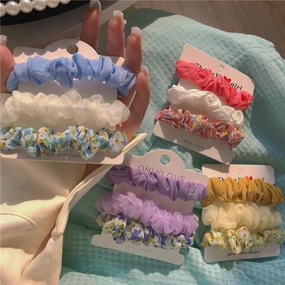 Frühlingskollektion: 3er-Pack Florale Haarbänder mit frischen blauen und rosa Kordeln, Accessoires & Stirnband