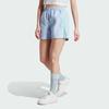 Adidas Originals Trefoil Logo Striped Elastic Waist Regular Fit Shorts Women Bottoms Light-Pink Blue IT8164