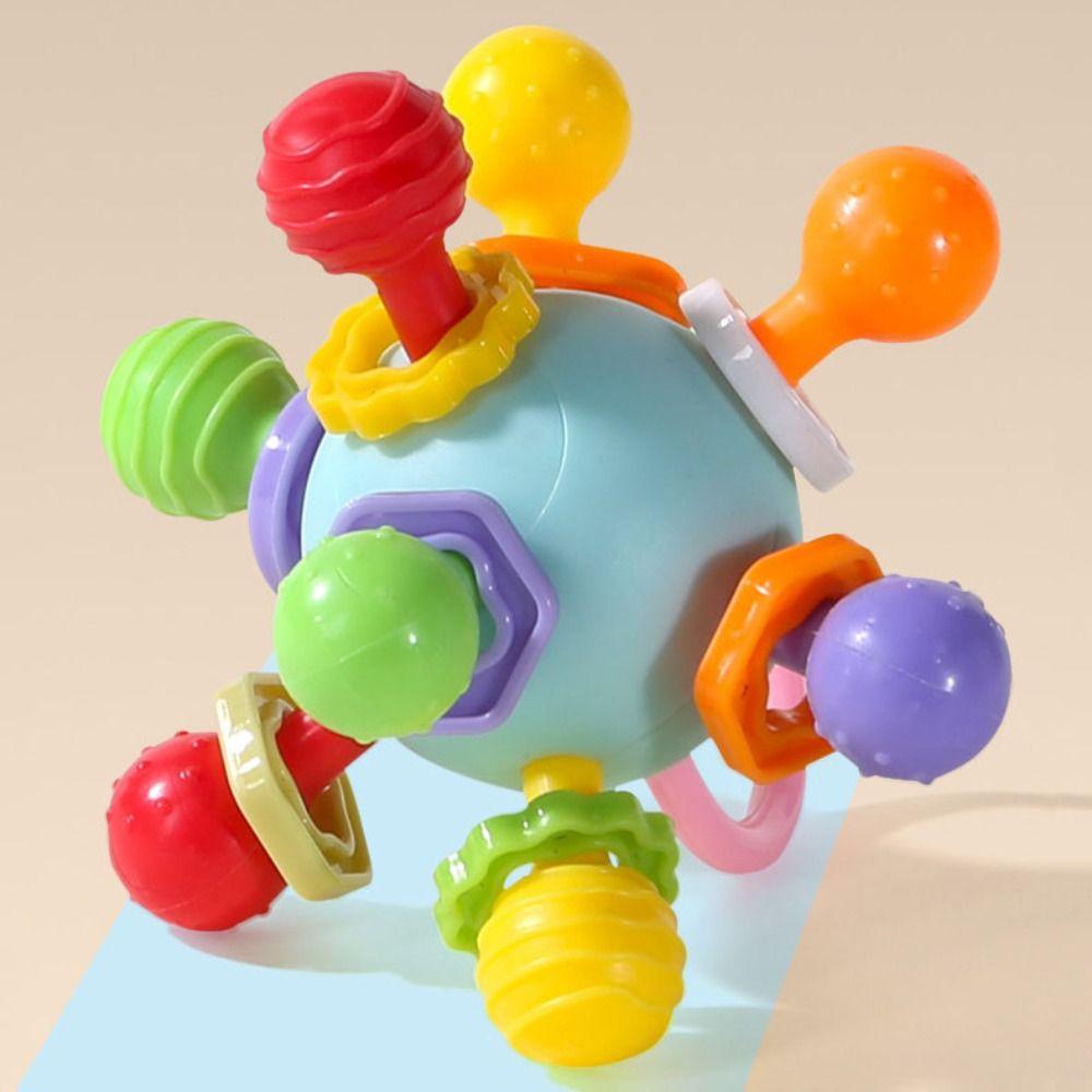 Baby Toys Hand Grip Ball Rotating Rattle Manhattan Round Ball  Activity Development