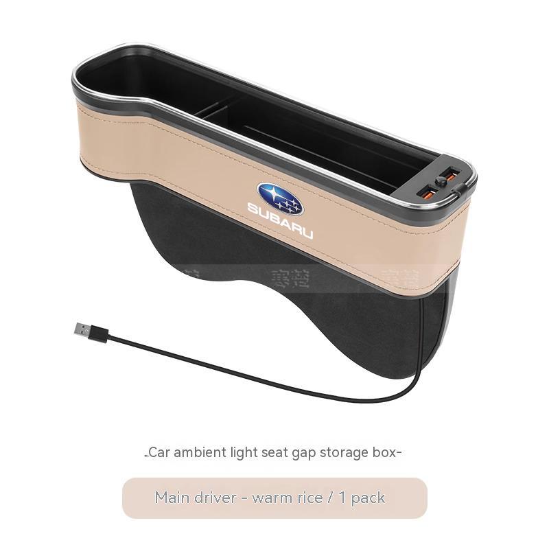 For Subaru STI Outback Brz Wrx Xv Ascent Forester Impreza Legacy Car Sewn Seat Gap Crevice Slot Storage Box light USB Charging YY2