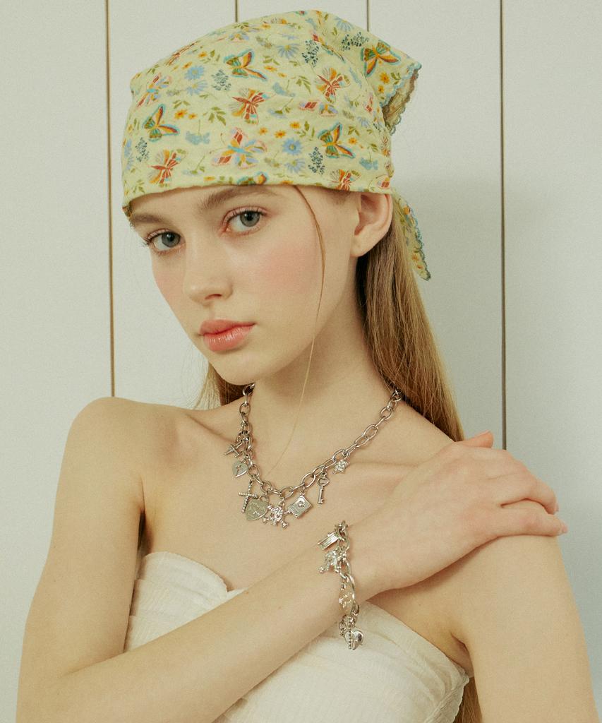Vvv [Set] Funky Mix Bold Chain Surgical Necklace + Bracelet