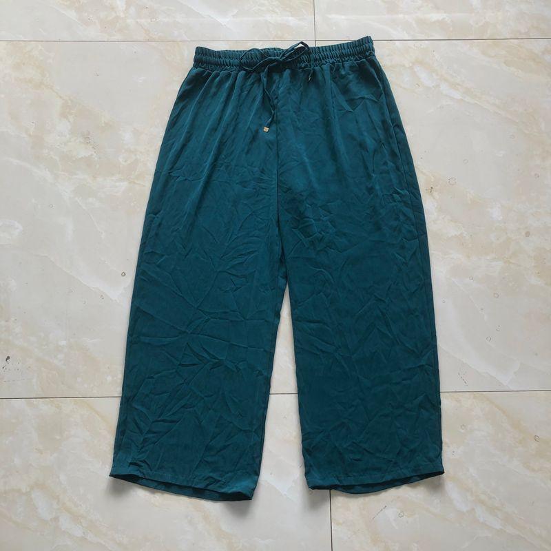 

Single Loose Pants Spring/Summer New Arrival Women s Clothing Minimalist Easiest for Match Elastic High Waist Pure Color Straight-leg Thin Pants 31298 Dark green B- 20-19-3 4L