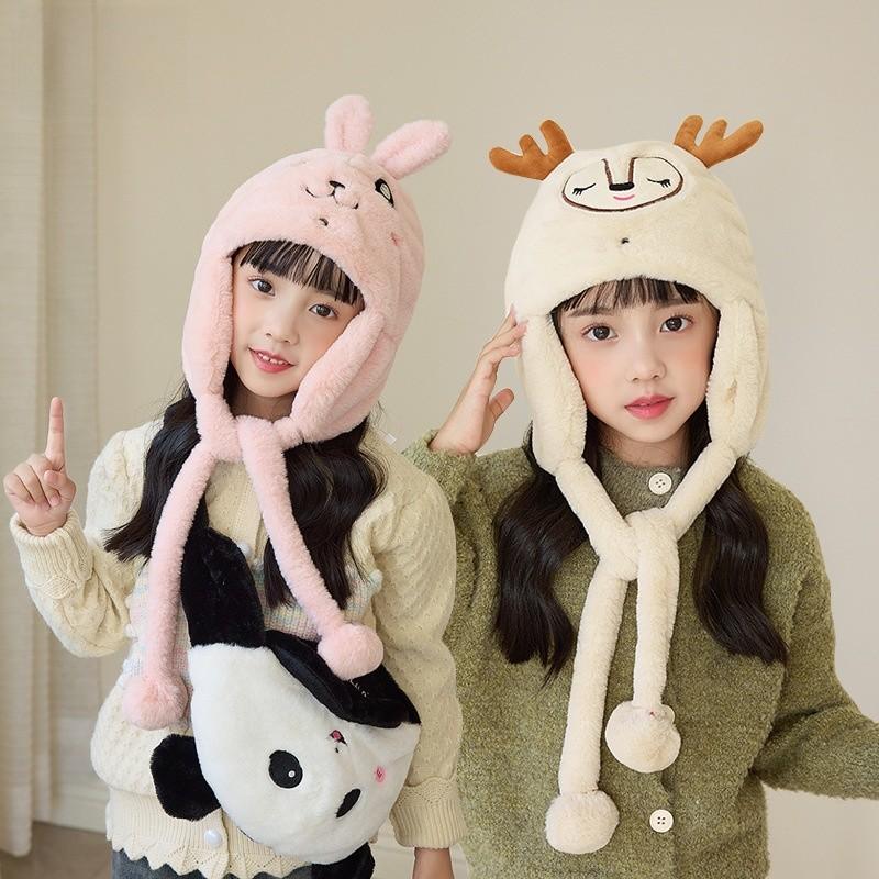Kids Animal Cartoon Knitted Hat With Cozy Polyester Fabric For Cold Weather