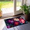 Colored floral patterns Flannel-printed floor mats are slip-resistant Suitable for living room bedroom terrace garden carpets