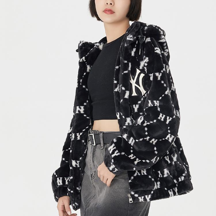 Nové sametové bundy MLB New York Yankees Unisex Černé 3AFDM0226-50BKS