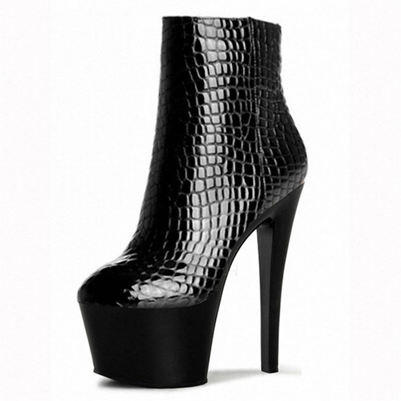 Transparent crystal low boots 15cm ultra high heels stiletto sole tube fashion hate sky high boots