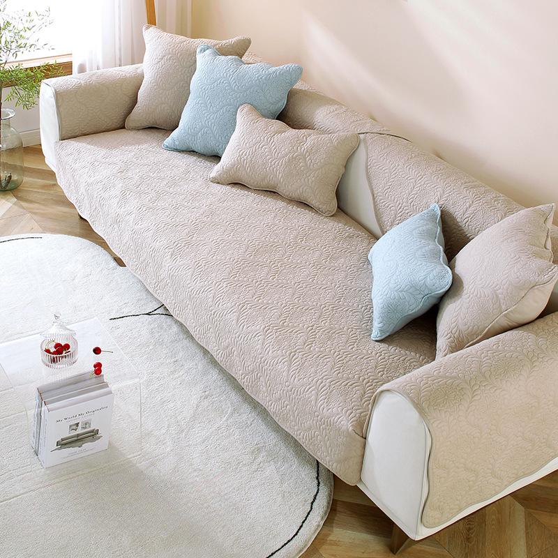 

Всесезонная универсальная однотонная хлопковая стеганая подушка для дивана с вышивкой, современная простая нескользящая хлопковая подушка для дивана, полотенце 70*70