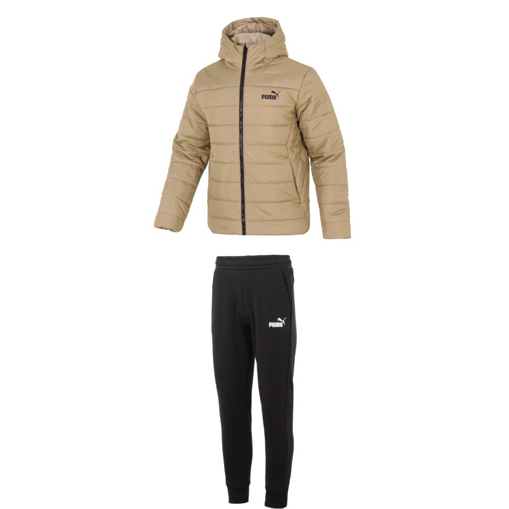 Puma Comfortable Fashion Hoodie With Drawstring Fleece Mid-Rise Long Pants Casual Sports Suit Men Sweatsuit 672418+682724