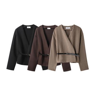 European and American Style New Fashion Temperament Women's Clothing with Belt Soft Jacket 1255837