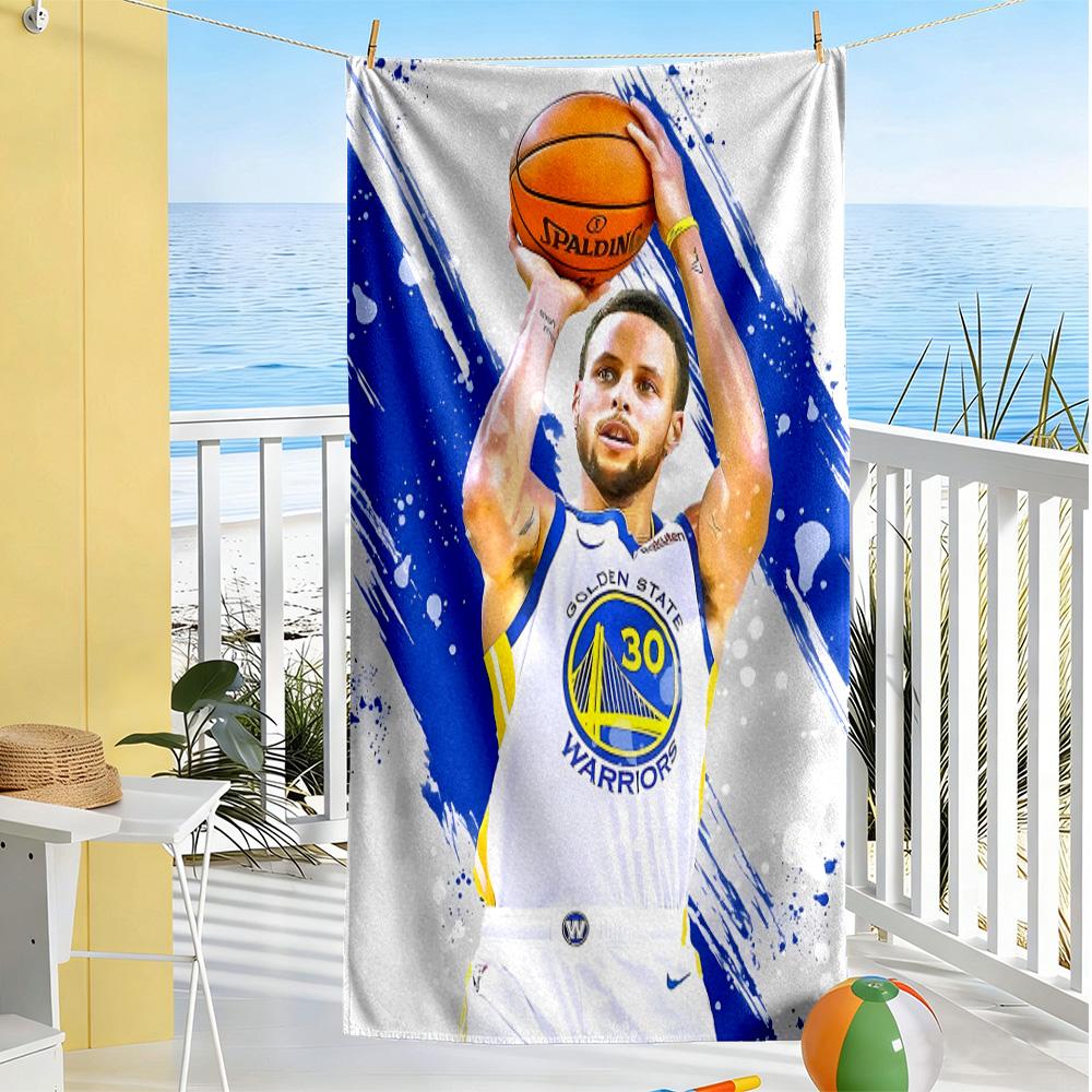 Golden State Warriors Beach Towel Super Soft & Absorbent Comfortable Lightweight Suitable for Sports, Travel, Swimming, Yoga, Bathroom, Beach, And Poo
