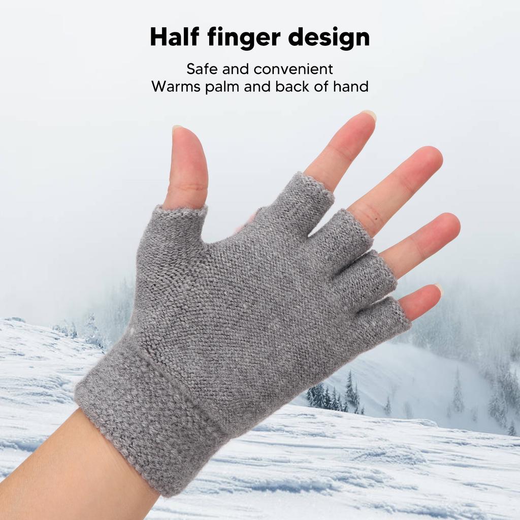 Heated Mitten Gloves Double Sided Heating Promote Blood Circulation USB Hand Warmers for Winter Warmth