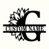 Metal Tulip Monogram Wall Art Custom Last Name Sign Housewarming Gift Personalized Metal Decor