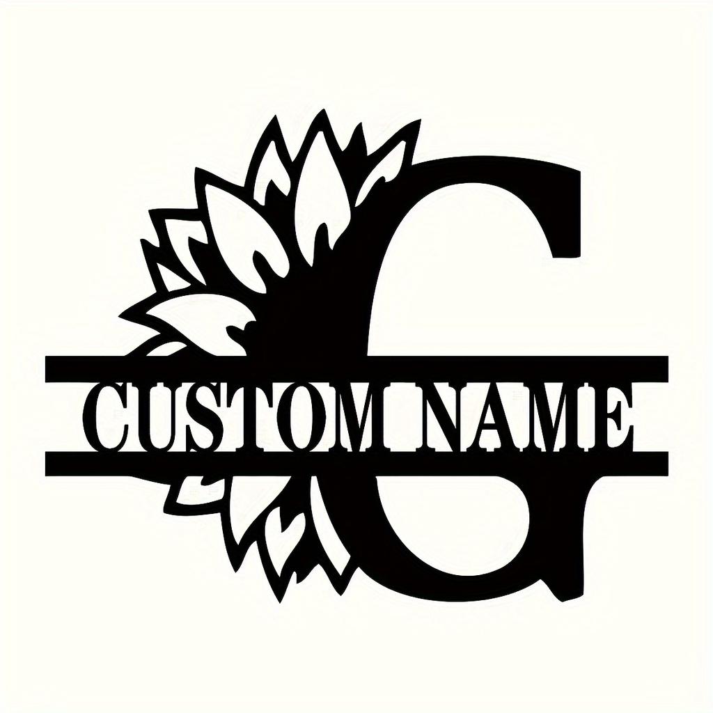 Metal Tulip Monogram Wall Art Custom Last Name Sign Housewarming Gift Personalized Metal Decor