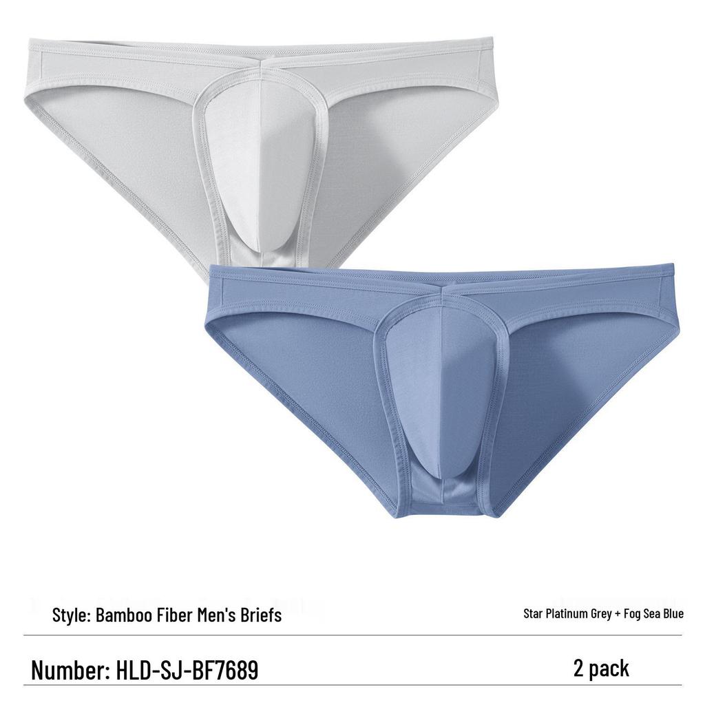 Men's Low-Rise Bamboo Triangle Underwear - Breathable, Skin-Friendly, All-Season Sportswear