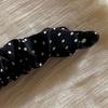 Retro Style Hairpin Stable Non-Slip Banana Clip with Pleated Fabric Wrap Leopard Plaid