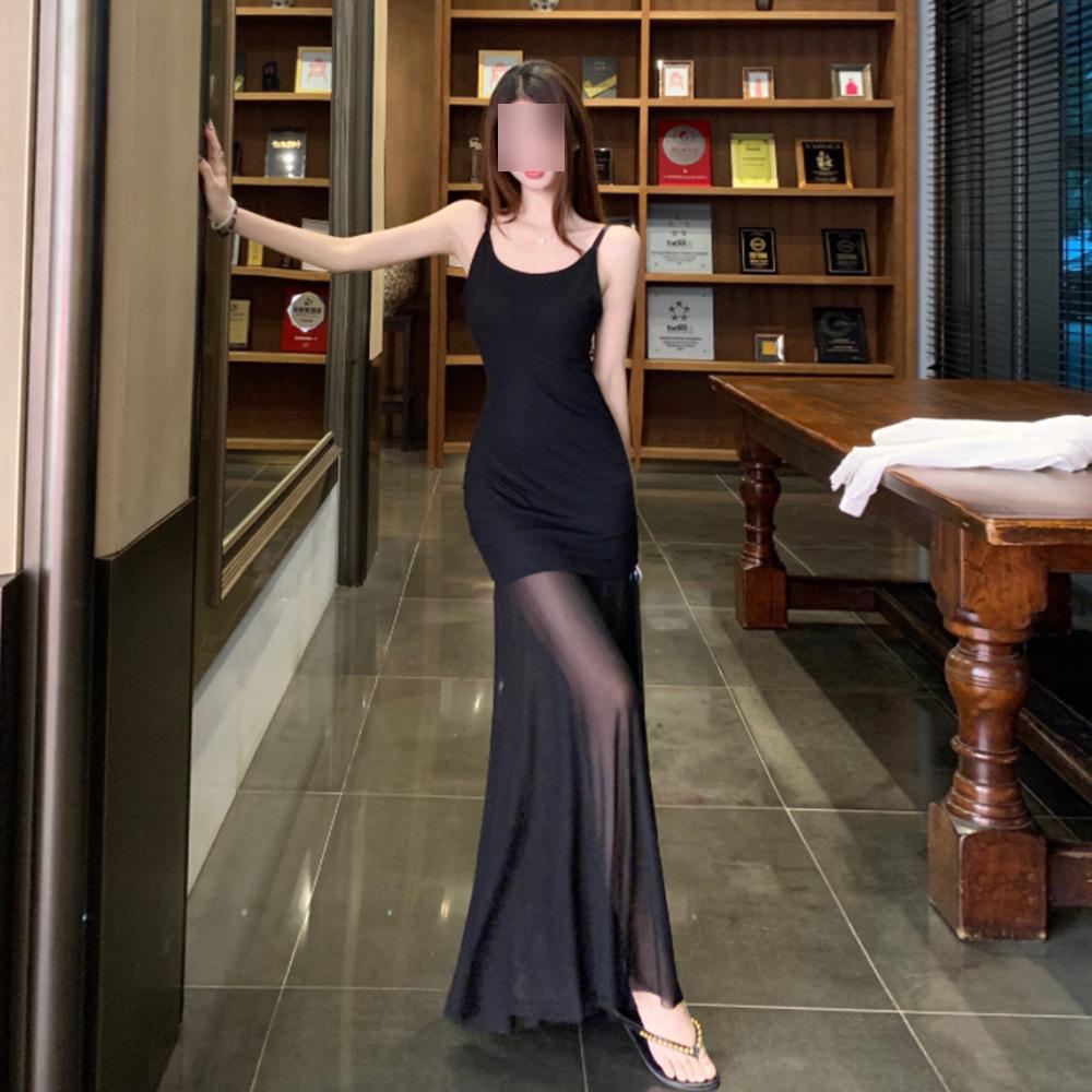 Sommer neues weißes langes Rock Böhmischer Urlaubsrock riesiges gutaussehendes Trägerkleid Damen High-End Eleganz