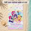 Beach TowelMy Little Pony Custom Name Text Personalized Soft Towel for Beach Pool Indoor Home Decor Gift
