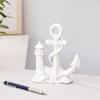3D-gedruckte Leuchtturm- und Bootsstatue, Nautische Schreibtischdekoration, Figur mit Meeresmotiv für Regal, Heimbüro Maritimes Geschenk