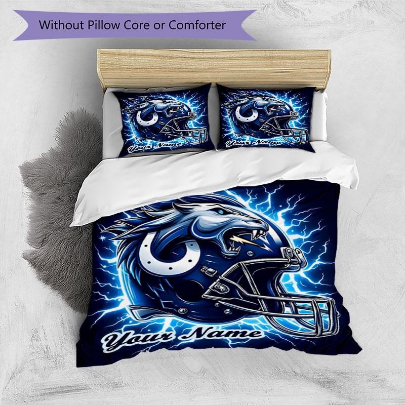 3PC Custom Name Football Helmet Design" Bedding Set Printed  Bedding Set Duvet Cover Closure Includes 1 Duvet Cover & 249 Pillowcases for Bedroom