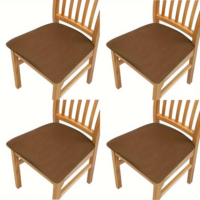 

Stretchable Milk Silk Chair Seat Cover Set of 4Pieces, Dustproof and Anti-Scratch, Ideal for Dining Room and Living Room Use коричневый